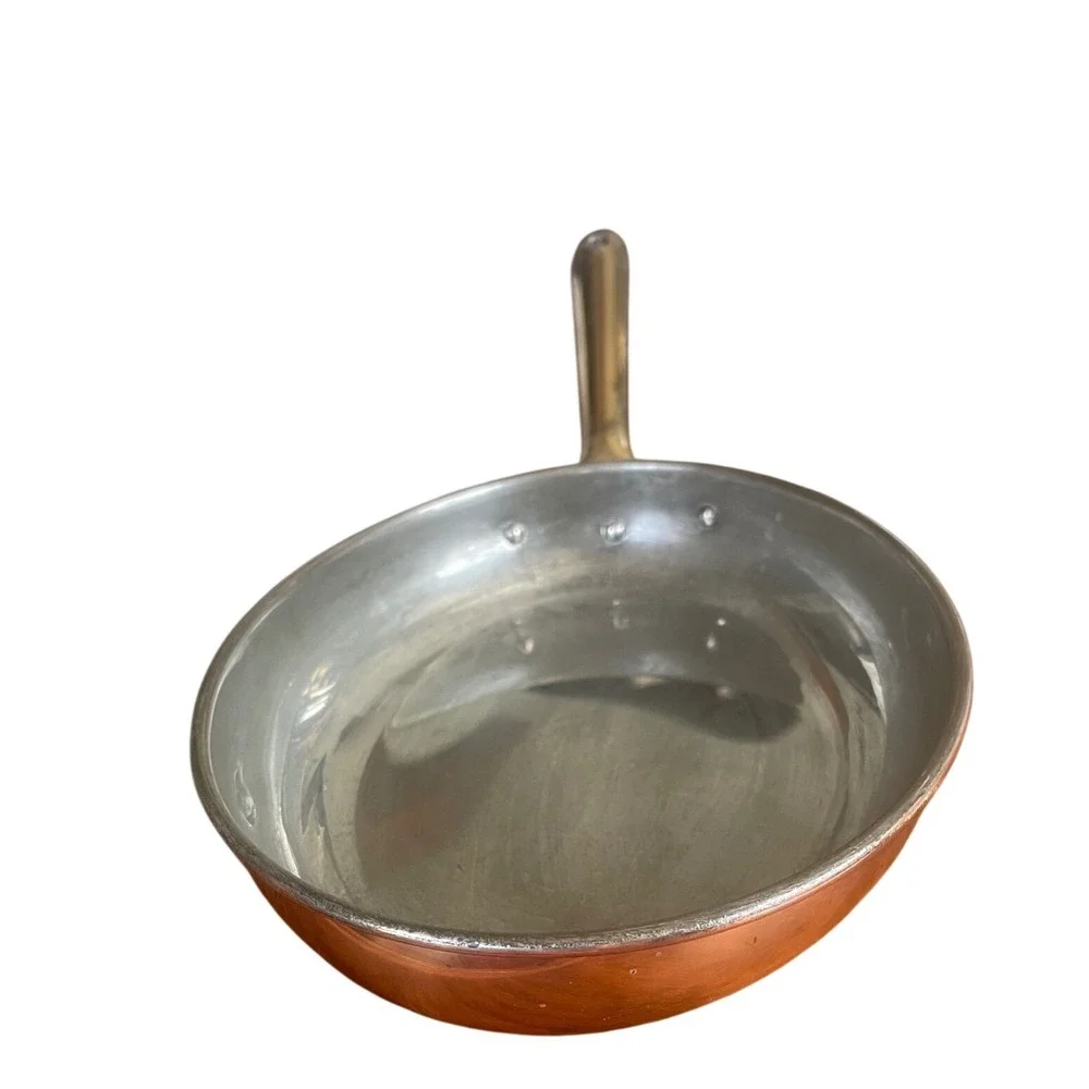 Vintage COP Made in Portugal Copper Oval Au Gratin Pan | Brass Handle | 10
